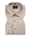 Cotton Small Stripe White With Fawn Colour Men Shirt