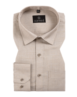 Cotton Small Stripe White With Fawn Colour Men Shirt