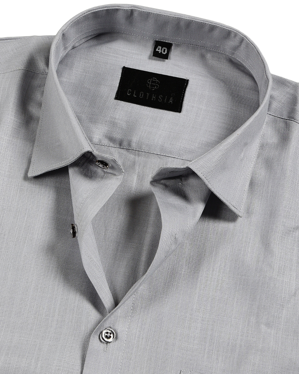 Formal Linen Gray Colour Men Shirts