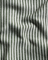 Cotton Small Stripe Green With White Men Shirt