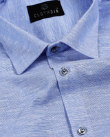 Classic Linen Sky Blue Colour Men's Shirt