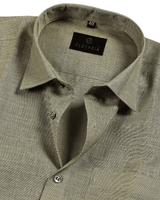 Formal Linen Mehendi Colour Men's Shirts