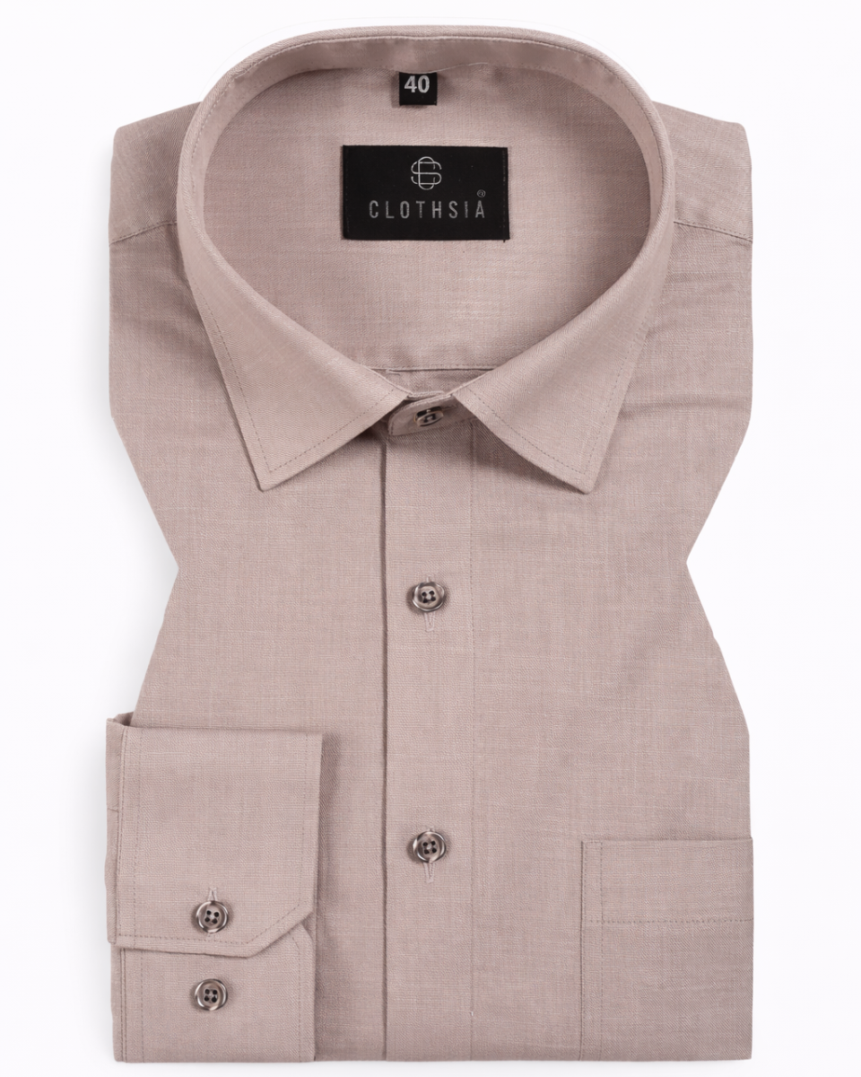 Formal Linen Brown Colour Men Shirts