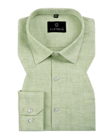 Formal Linen Pastel Green Colour Men Shirt