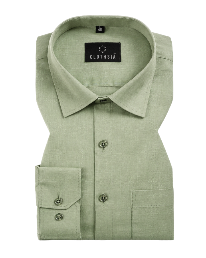 Premium Linen Pastel Green Colour Men Shirt