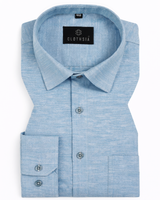 Classic Linen Ice Blue Colour Men's Shirt