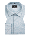 Giza Cotton Heritage Print Sky With White Mix Men Shirt