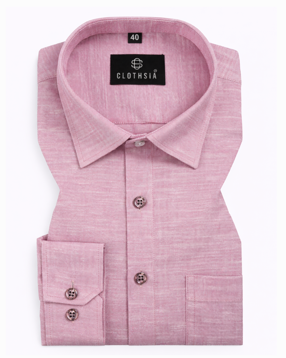 Classic Linen Rose Pink Men's Shirt