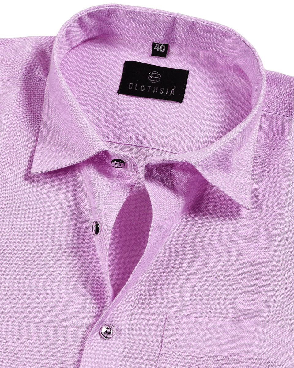 Classic Linen Baby Pink Colour Men's Shirt