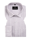 Casual Stripe Cotton Shirt Wine With White