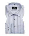 Casual Stripe Cotton Shirt Sky With Black Men Shirt