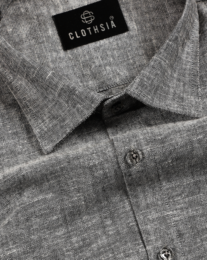 Linen Khadi Carbon Colour Men Shirt