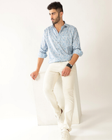 Giza Cotton Flower Rama Colour Mix Print Men’s Shirt