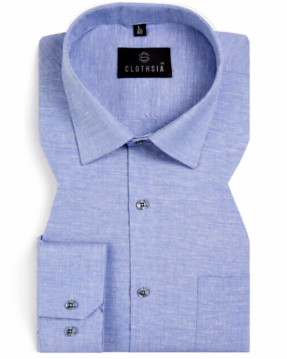 Classic Linen Sky Blue Colour Men's Shirt