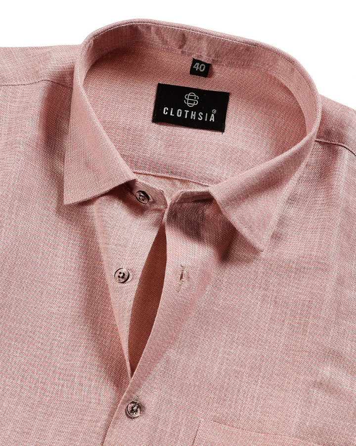 Formal Linen Light Peach Colour Men Shirt