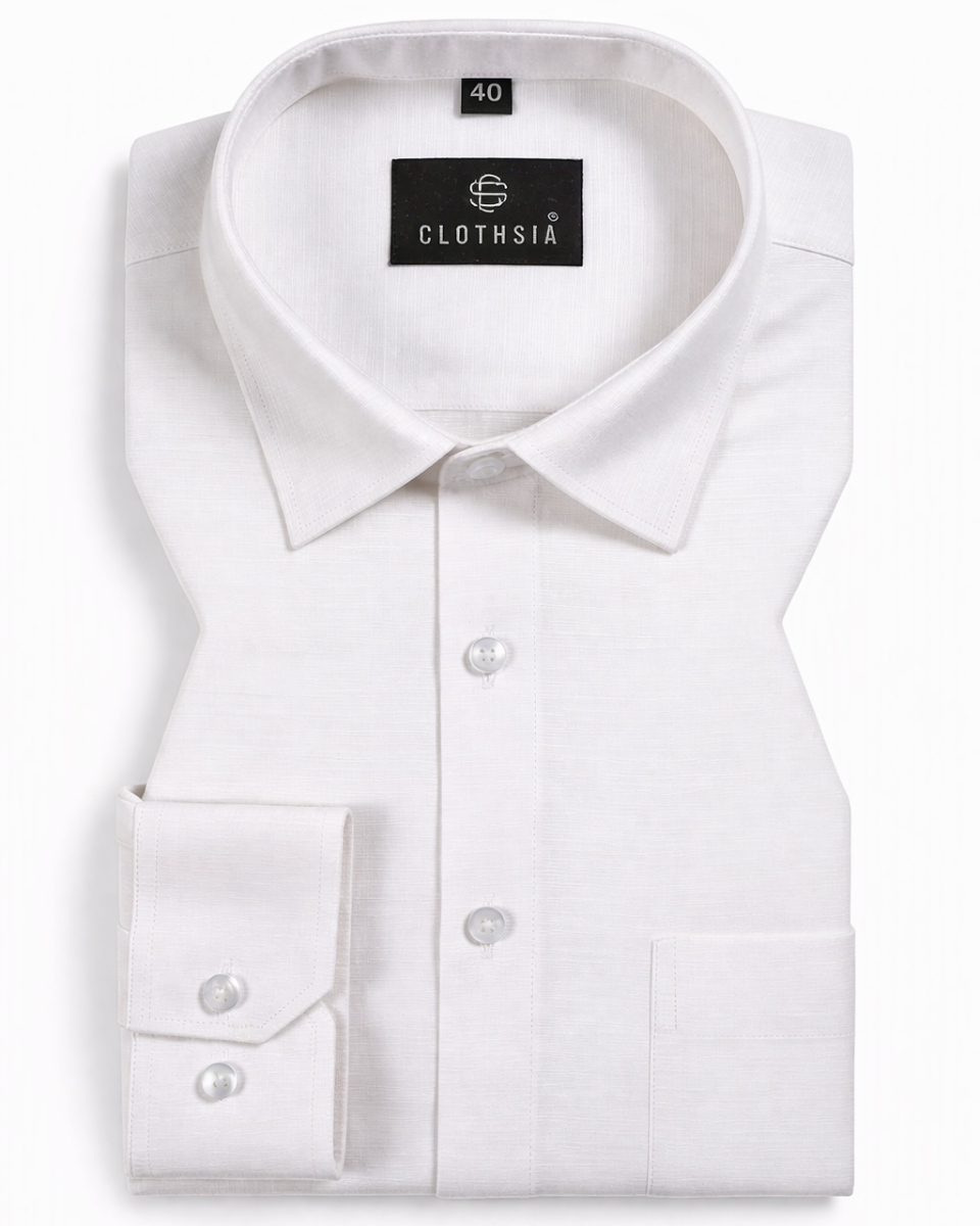 Classic Linen White Colour Men's Shirt