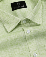 Formal Linen Pastel Green Colour Men Shirt
