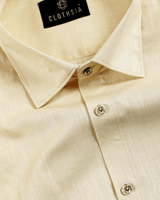 Premium Linen Light Lemon Colour Men Shirt