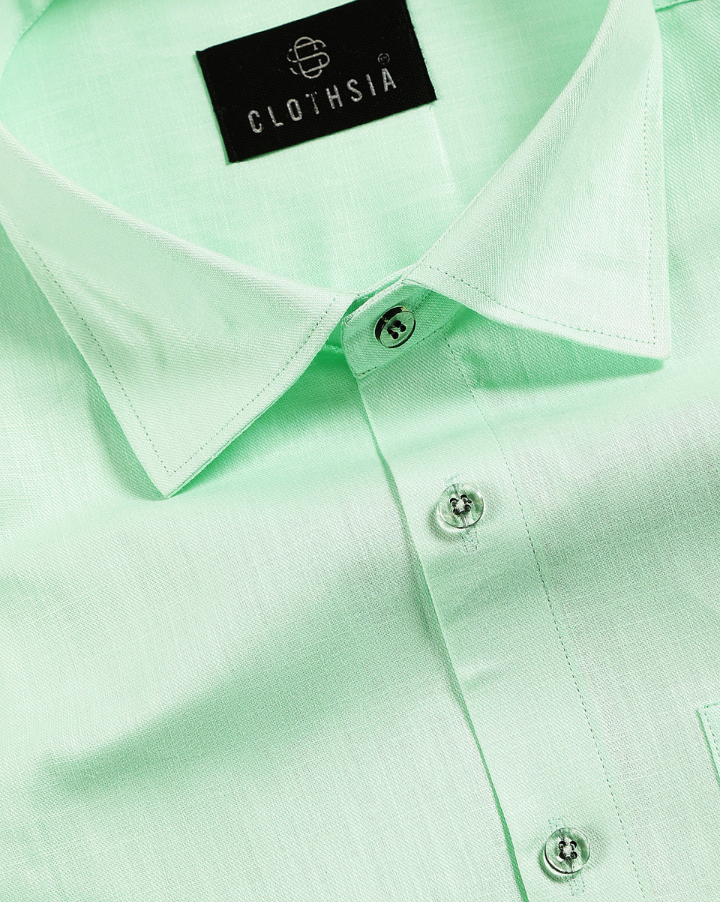 Premium Linen Mint Green Colour Men Shirts