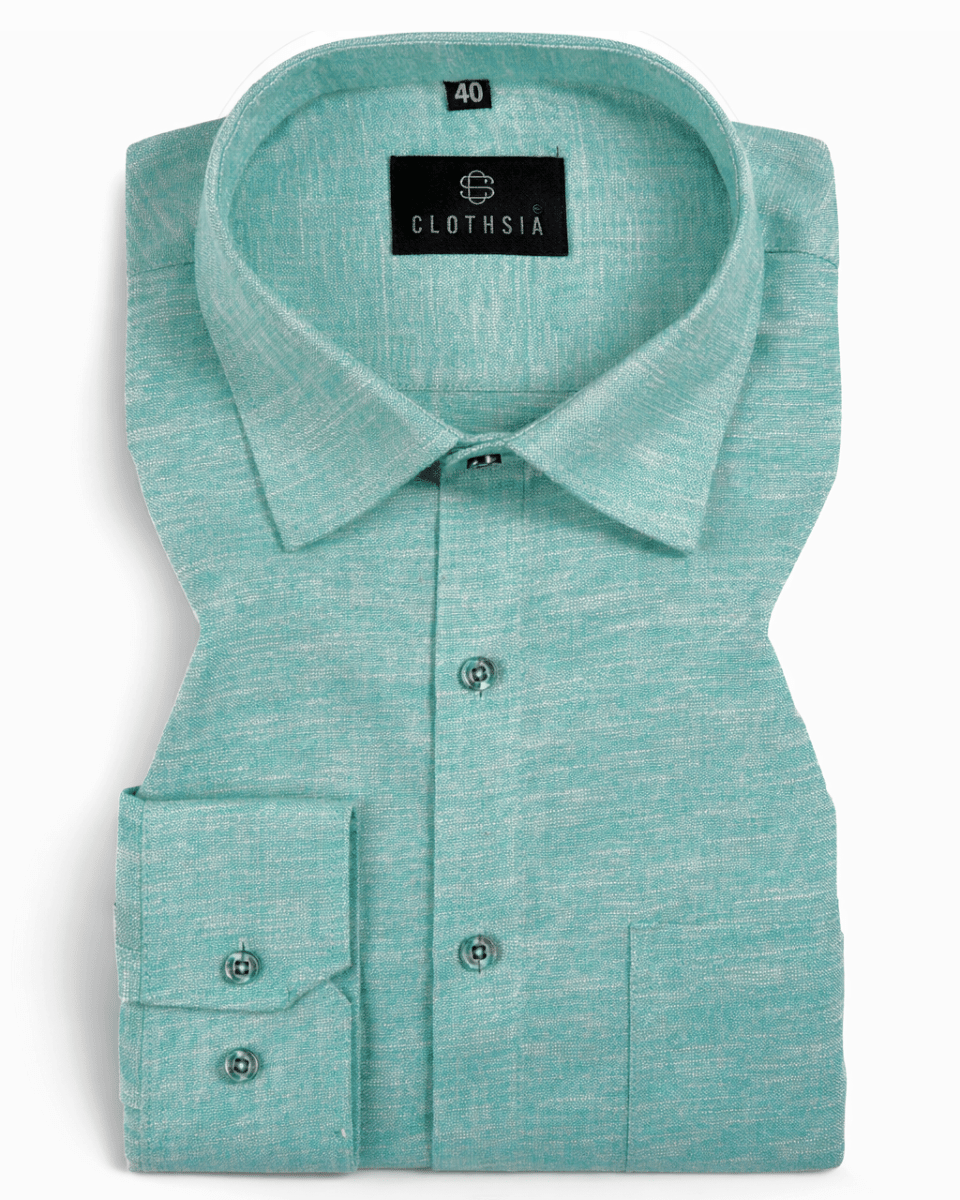 Classic Linen Mint Green Color Men's Shirts Clothsia Classic Linen Mint Green Color Men's Shirts Clothsia