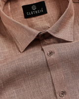 Formal Linen Coffee Colour Men Shirts