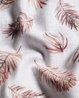 Giza Cotton Leaf Print White with Brown Men Shirts