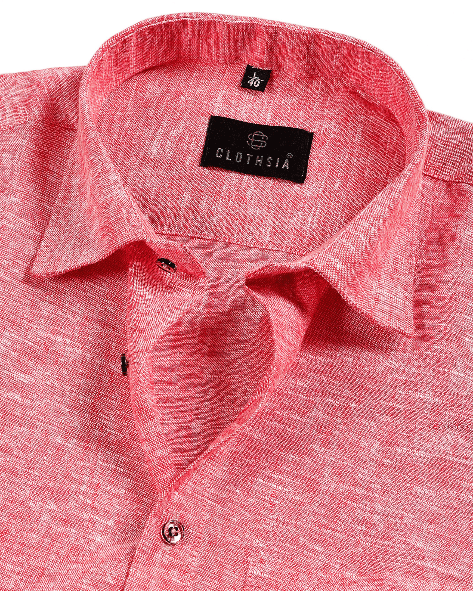 Classic Linen Peach Colour Men's Shirts