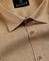 Formal Linen Chiku Fawn Colour Men Shirts