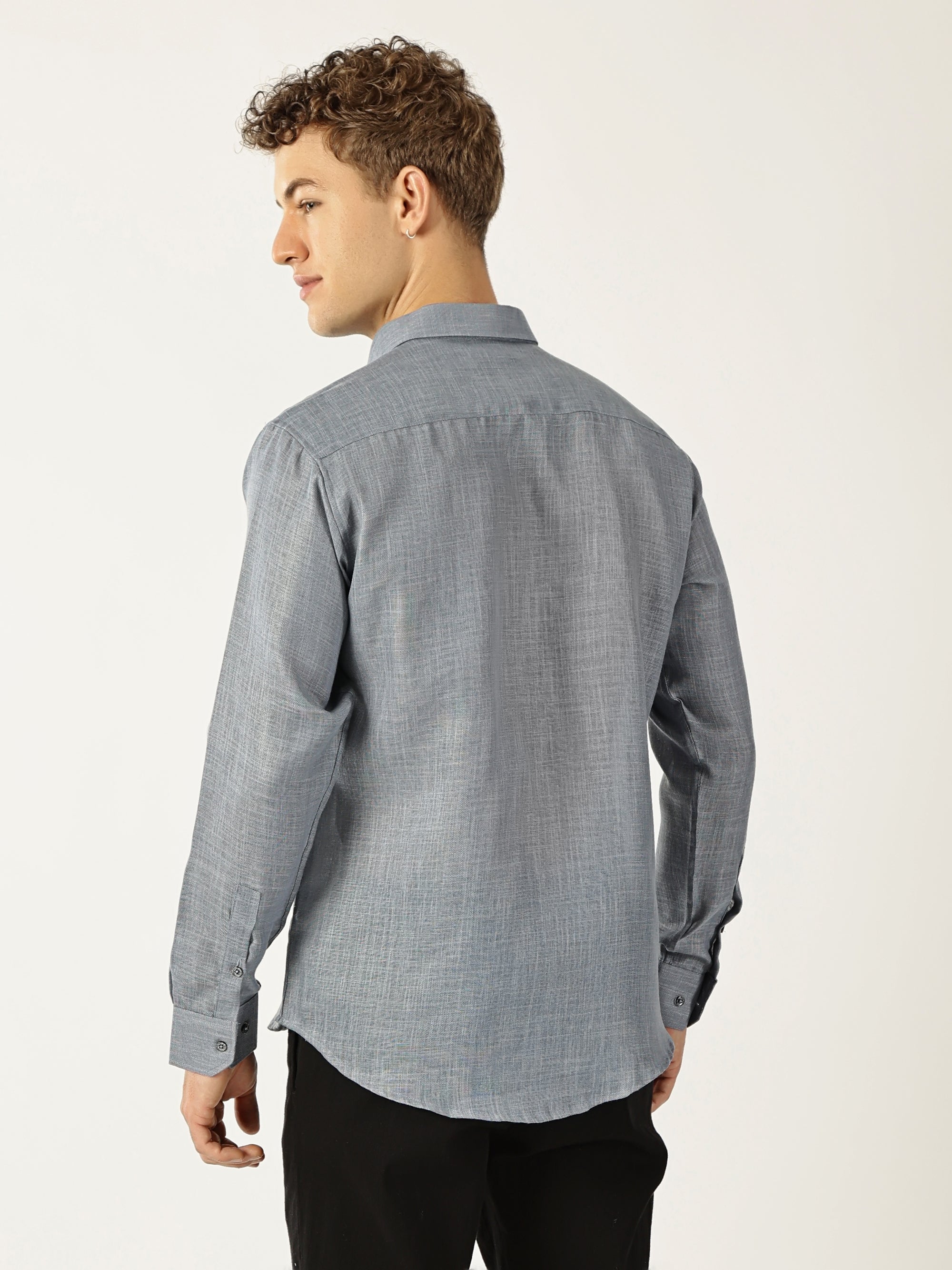Formal Linen Steel Grey Colour Men’s Shirt