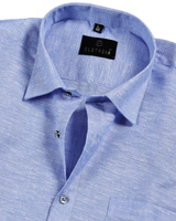 Classic Linen Sky Blue Colour Men's Shirt