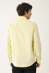 Premium Linen Lemon Yellow Men’s Shirt