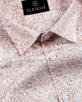 Giza Cotton Floral Print Light Pink Colour Men Shirts