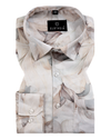 Giza Cotton Flower Print Ivory Mix Colour Men Shirt