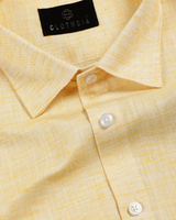 Classic Linen Lemon Yellow Colour Men's Shirt