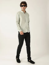 Linen Light Khadi Pastel Green Men’s Shirt