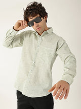 Linen Light Khadi Pastel Green Men’s Shirt