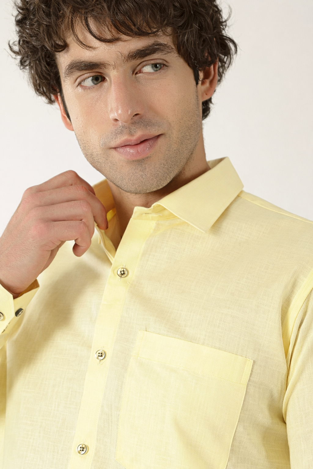 Premium Linen Lemon Yellow Men’s Shirt